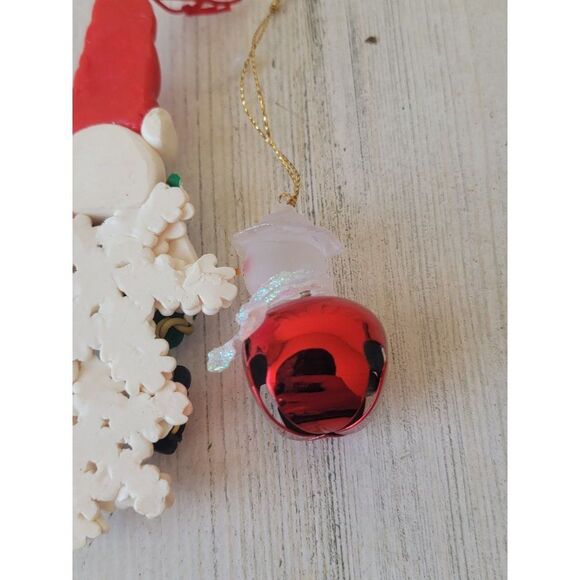 Snowman snowflake glitter Bell ornament Xmas set Lantern - Picture 7 of 8